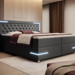 Boxspringbett Verona Mit LED (Kunstleder) -Safety Gear World boxspringbett verona mit led kunstleder 197455