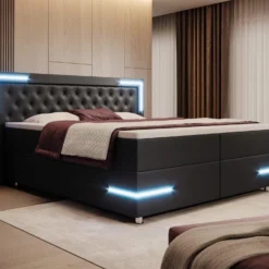 Boxspringbett Verona Mit LED (Kunstleder) -Safety Gear World boxspringbett verona mit led kunstleder 289065