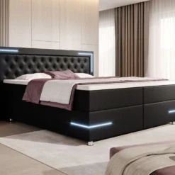 Boxspringbett Verona Mit LED (Kunstleder) -Safety Gear World boxspringbett verona mit led kunstleder 551866
