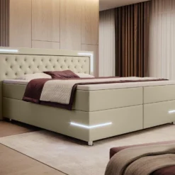Boxspringbett Verona Mit LED (Kunstleder) -Safety Gear World boxspringbett verona mit led kunstleder 652230