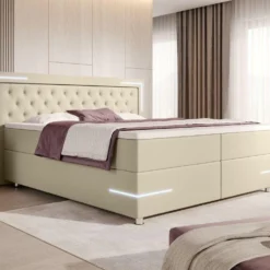 Boxspringbett Verona Mit LED (Kunstleder) -Safety Gear World boxspringbett verona mit led kunstleder 834149