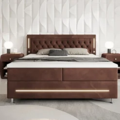 Boxspringbett Tino Mit RGB, USB Und Stauraum 36 Boxspringbett Tino Mit RGB, USB Und Stauraum -Safety Gear World boxspringbett vito mit rgb usb und stauraum 131856