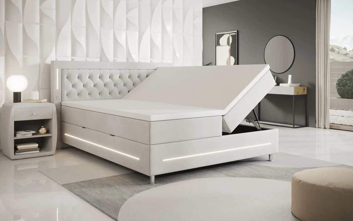 Boxspringbett Tino Mit RGB, USB Und Stauraum 12 Boxspringbett Tino Mit RGB, USB Und Stauraum - Image 10