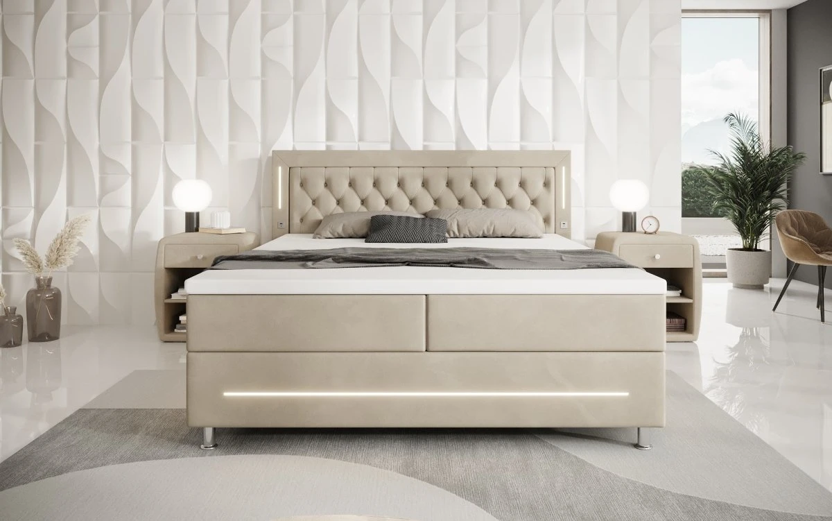 Boxspringbett Tino Mit RGB, USB Und Stauraum 22 Boxspringbett Tino Mit RGB, USB Und Stauraum - Image 20