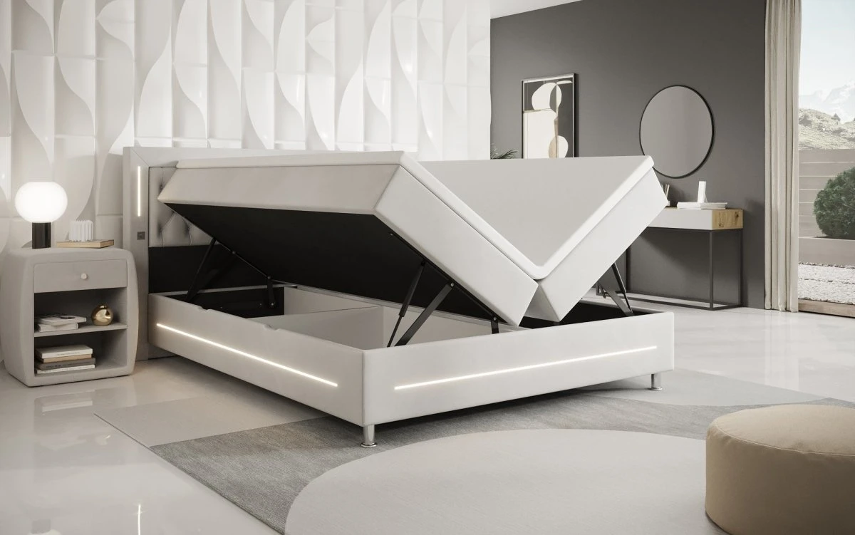 Boxspringbett Tino Mit RGB, USB Und Stauraum 11 Boxspringbett Tino Mit RGB, USB Und Stauraum - Image 9