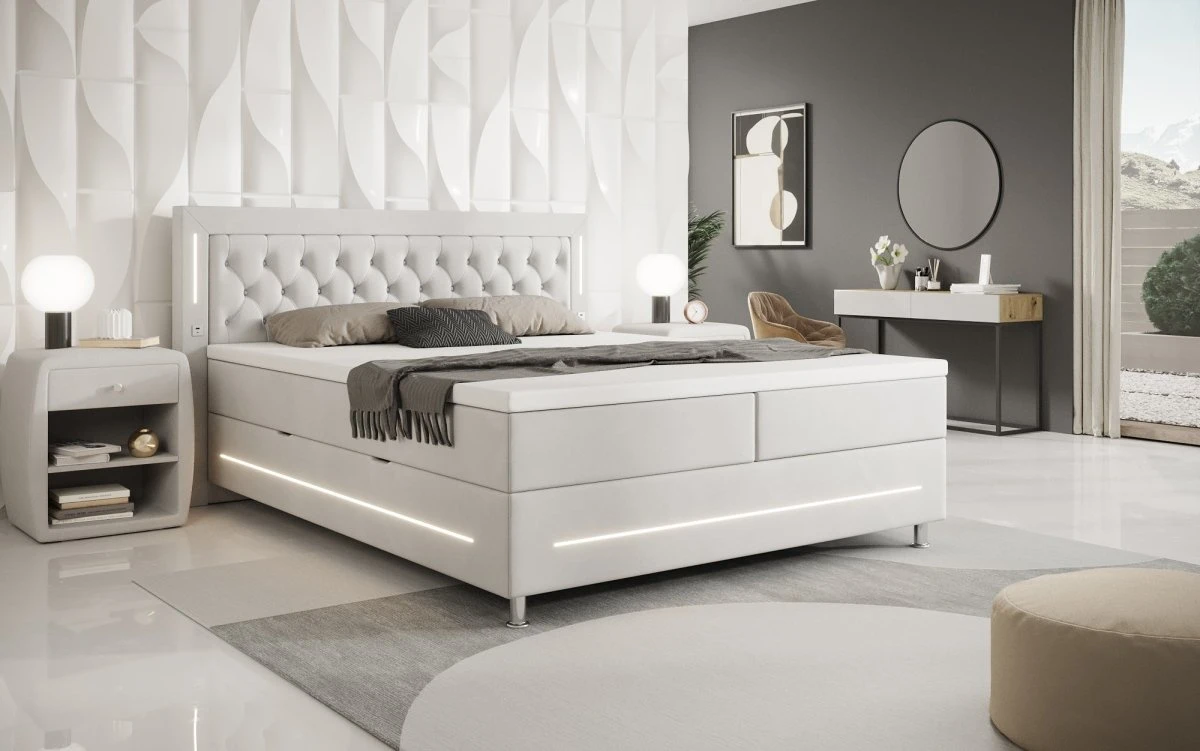 Boxspringbett Tino Mit RGB, USB Und Stauraum 14 Boxspringbett Tino Mit RGB, USB Und Stauraum - Image 12