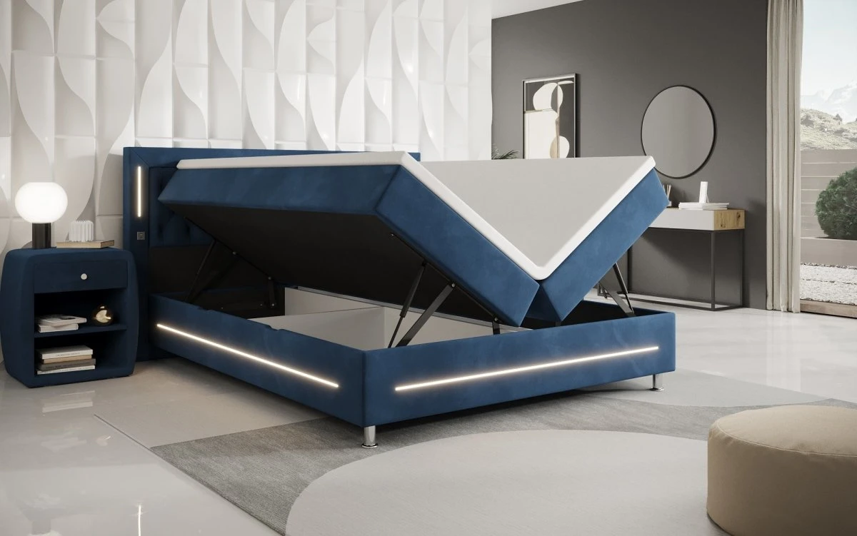 Boxspringbett Tino Mit RGB, USB Und Stauraum 6 Boxspringbett Tino Mit RGB, USB Und Stauraum - Image 4
