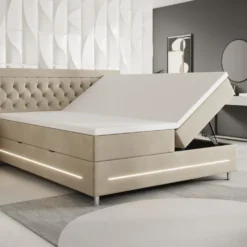 Boxspringbett Tino Mit RGB, USB Und Stauraum 38 Boxspringbett Tino Mit RGB, USB Und Stauraum -Safety Gear World boxspringbett vito mit rgb usb und stauraum 956293