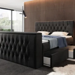 Boxspringbett Vulnero Mit TV Lift Und Stauraum (2 Schubladen) -Safety Gear World boxspringbett vulnero mit tv lift und stauraum 2 schubladen 253879