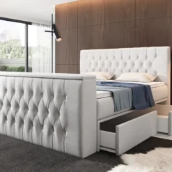 Boxspringbett Vulnero Mit TV Lift Und Stauraum (2 Schubladen)