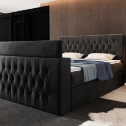 Boxspringbett Vulnero Mit TV Lift Und Stauraum (2 Schubladen) -Safety Gear World boxspringbett vulnero mit tv lift und stauraum 2 schubladen 606763