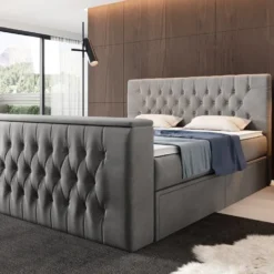 Boxspringbett Vulnero Mit TV Lift Und Stauraum (2 Schubladen) -Safety Gear World boxspringbett vulnero mit tv lift und stauraum 2 schubladen 664362