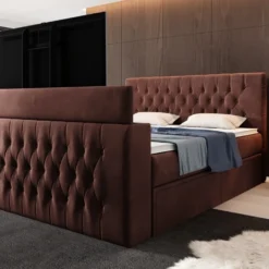 Boxspringbett Vulnero Mit TV Lift Und Stauraum (2 Schubladen) -Safety Gear World boxspringbett vulnero mit tv lift und stauraum 2 schubladen 716926