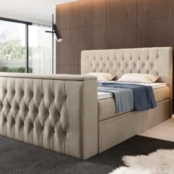 Boxspringbett Vulnero Mit TV Lift Und Stauraum (2 Schubladen) -Safety Gear World boxspringbett vulnero mit tv lift und stauraum 2 schubladen 770462