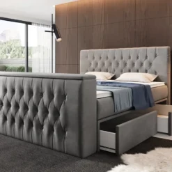 Boxspringbett Vulnero Mit TV Lift Und Stauraum (2 Schubladen) -Safety Gear World boxspringbett vulnero mit tv lift und stauraum 2 schubladen 787430