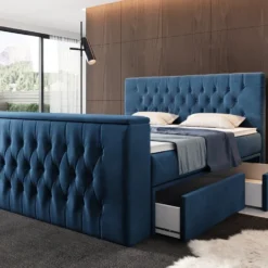 Boxspringbett Vulnero Mit TV Lift Und Stauraum (2 Schubladen) -Safety Gear World boxspringbett vulnero mit tv lift und stauraum 2 schubladen 837816