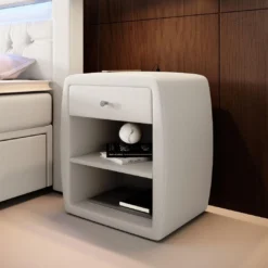 Designer Nachttisch Tavira Mit USB (Kunstleder) -Safety Gear World designer nachttisch tavira mit usb kunstleder 216342