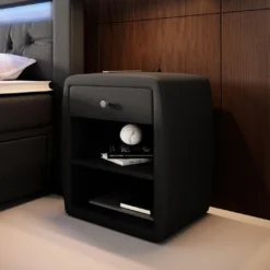 Designer Nachttisch Tavira Mit USB (Kunstleder) -Safety Gear World designer nachttisch tavira mit usb kunstleder 328530