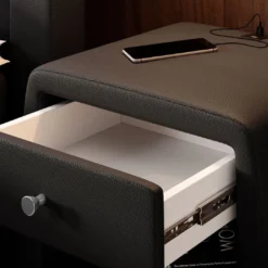 Designer Nachttisch Tavira Mit USB (Kunstleder) -Safety Gear World designer nachttisch tavira mit usb kunstleder 388975