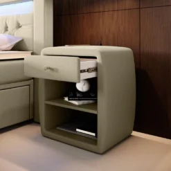 Designer Nachttisch Tavira Mit USB (Kunstleder)