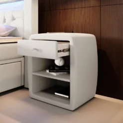 Designer Nachttisch Tavira Mit USB (Kunstleder) -Safety Gear World designer nachttisch tavira mit usb kunstleder 563983