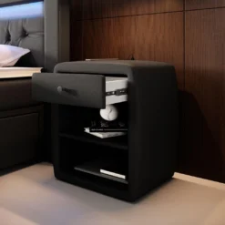 Designer Nachttisch Tavira Mit USB (Kunstleder) -Safety Gear World designer nachttisch tavira mit usb kunstleder 658681