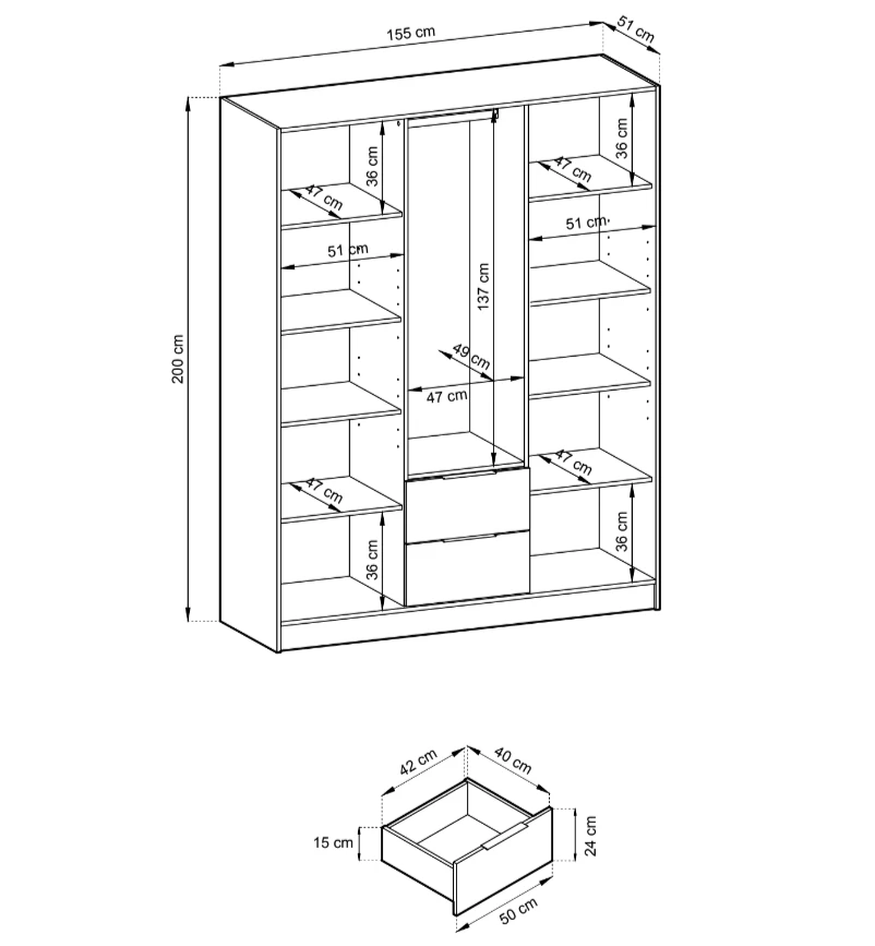 Designer Schrank Niro 155 Cm 11 Designer Schrank Niro 155 Cm - Image 9