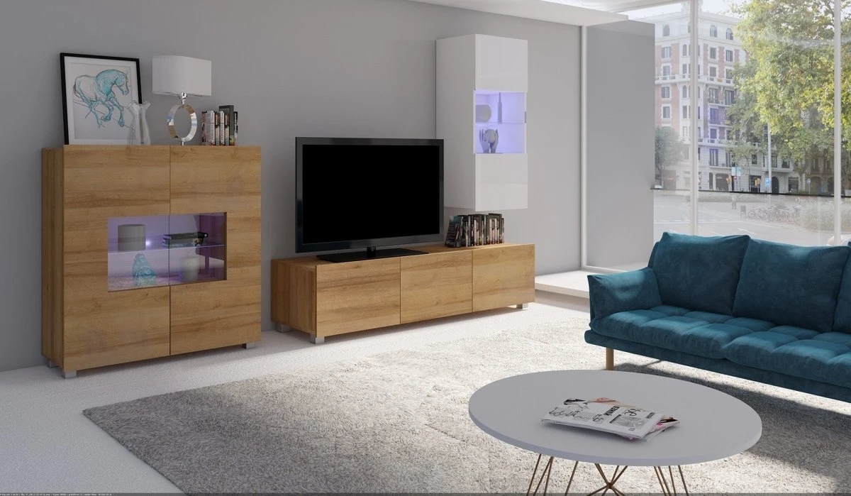 Designer Wohnwand Carlos Mit LED 3 Designer Wohnwand Carlos Mit LED