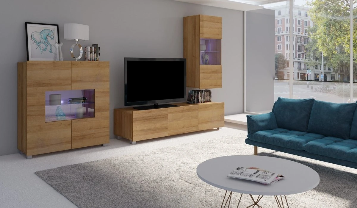 Designer Wohnwand Carlos Mit LED 4 Designer Wohnwand Carlos Mit LED - Image 2