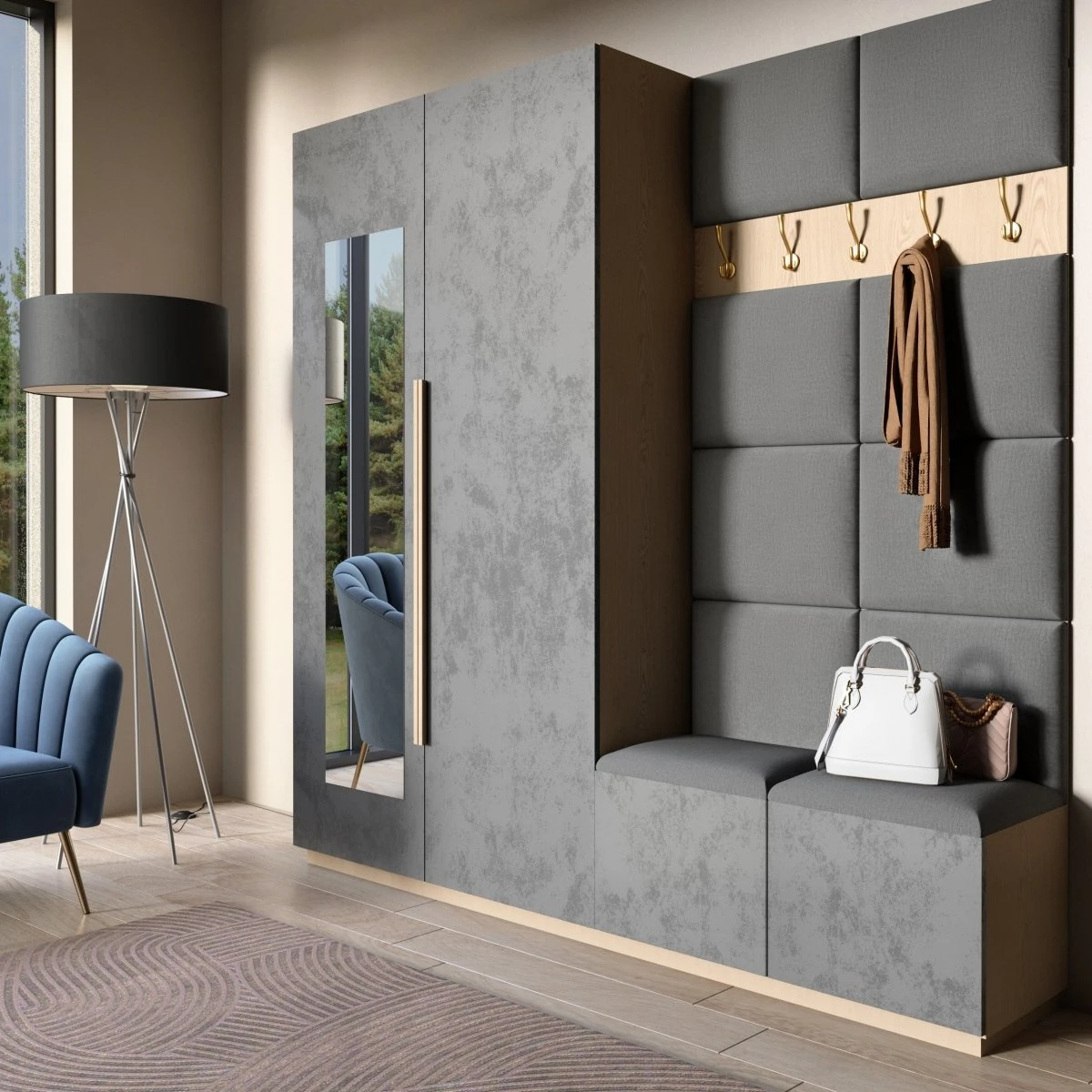 Gepolstertes Wandpaneel - Set Samt 100x200 Cm 6 Gepolstertes Wandpaneel - Set Samt 100x200 Cm - Image 4