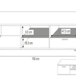 OUTLET - TV Lowboard Lino -Safety Gear World outlet tv lowboard lino 174142