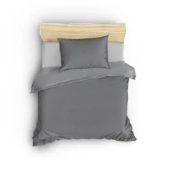 Premium Satin Bettwäsche Set Anthrazit -Safety Gear World premium satin bettwasche dunkelgrau 917130