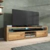 TV-Lowboard Credenza Mit LED In Eichenoptik -Safety Gear World tv lowboard credenza mit led in eichenoptik 227793