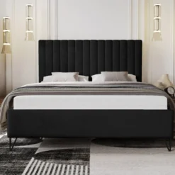 Designer Polsterbett Veleria In Samt Ohne Stauraum